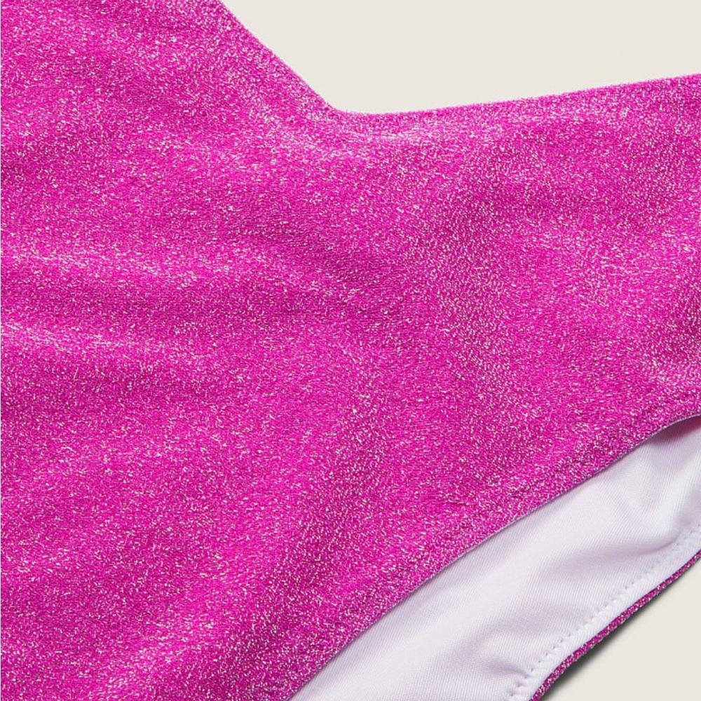 Victoria’s Secret PINK SHIMMER HIGH-WAIST CHEEKY BIKINI BOTTOM NEW WITH TAGS NWT - Picture 4 of 4